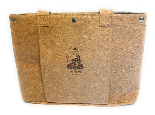 YAO SHI FO Cork Tote Bag with Mat Slot