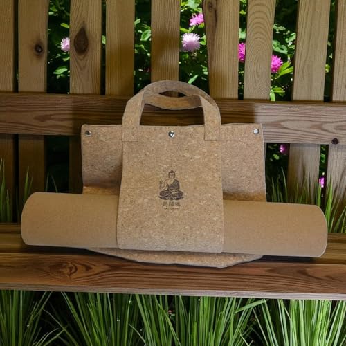 YAO SHI FO Cork Tote Bag with Mat Slot