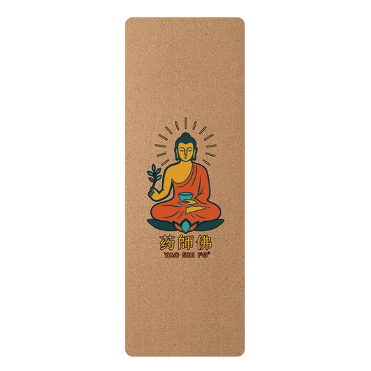 Tapis de yoga Eco 183 x 60 cm - 4mm liège FSC + caoutchouc naturel - VERT et ORANGE